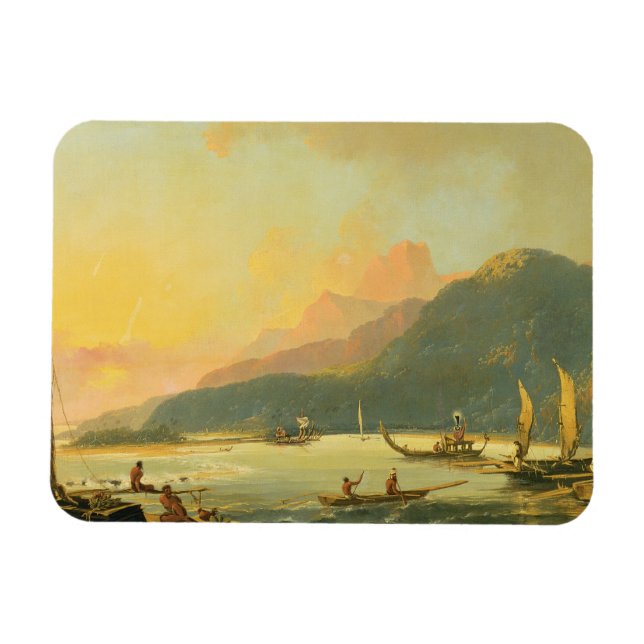 Ímã Galeotas de Guerra do Taitiano na Baía de Matavai, (Horizontal)