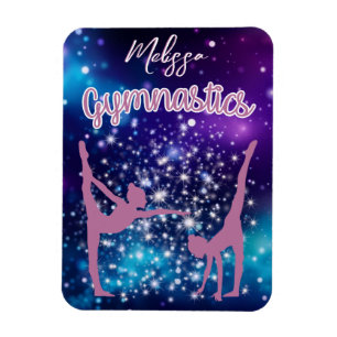 Ímã Galeria de Ginástica Roxo Turquesa Personalizado