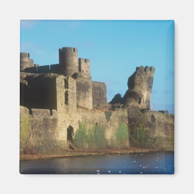 Imã Gales - castelo de Caerphilly, com uma vista da (Frente)