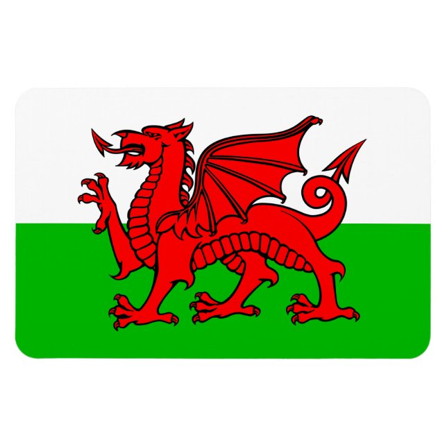 Ímã Galês Red Dragon Wales Flag (Horizontal)