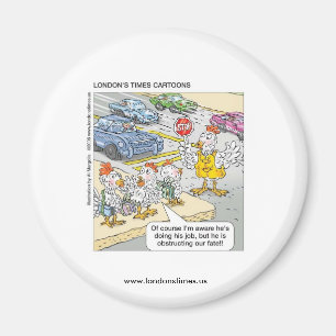 Imã Galinha Atravessando Estrada Engraçado Novelty Ma