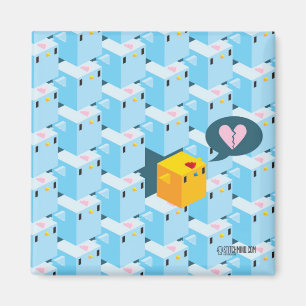Imã galinha bonito do cubo do ímã azul do cockblock