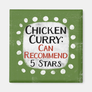 Imã Galinha Curry Review 5 Estrelas Refrigerator Magne