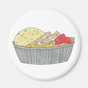 Imã Galinha e Pedra de Arroz NYC Halal Cart Comida