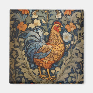 Imã Galinha Elegante William Morris Inspirou Floral