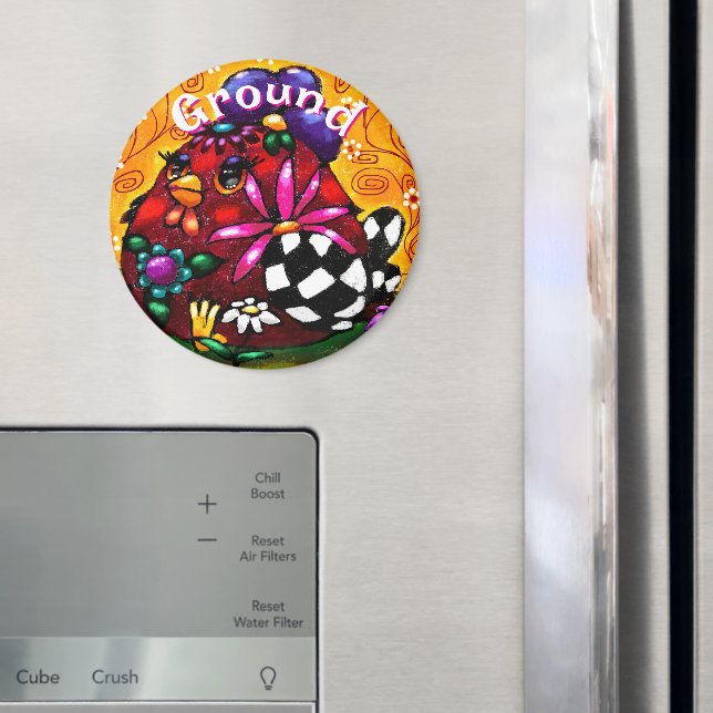 Imã Galinha Floral Chunky Chunky Branca Personalizada (In Situ (Fridge))