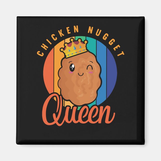 Imã Galinha Nugget Girl Foodie Queen (Frente)