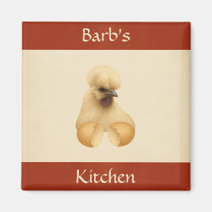 Imã Galinha Silkie Hen Cute Classy Refrigerator Magnet