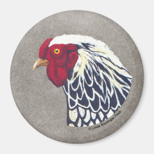 Imã Galo atado prata de Wyandotte