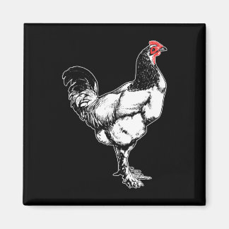 Imã Galo de Fazenda Vintage Design Minimalista de Fran
