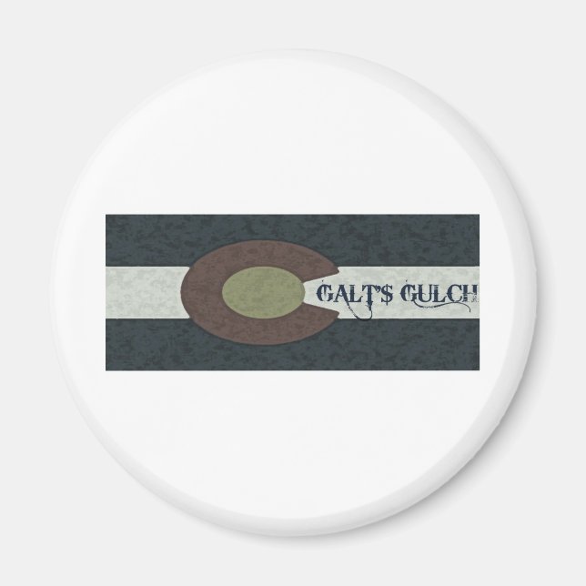 Imã Galt's Gulch - Design combo vermelho branco e azul (Frente)