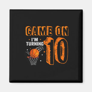 Imã Game On I'm Turning 10 Basquete 10º Aniversário B