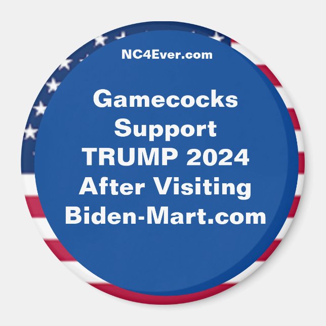 Imã Gamecocks Suportam TRUMP 2024 Após o Fridge (Frente)