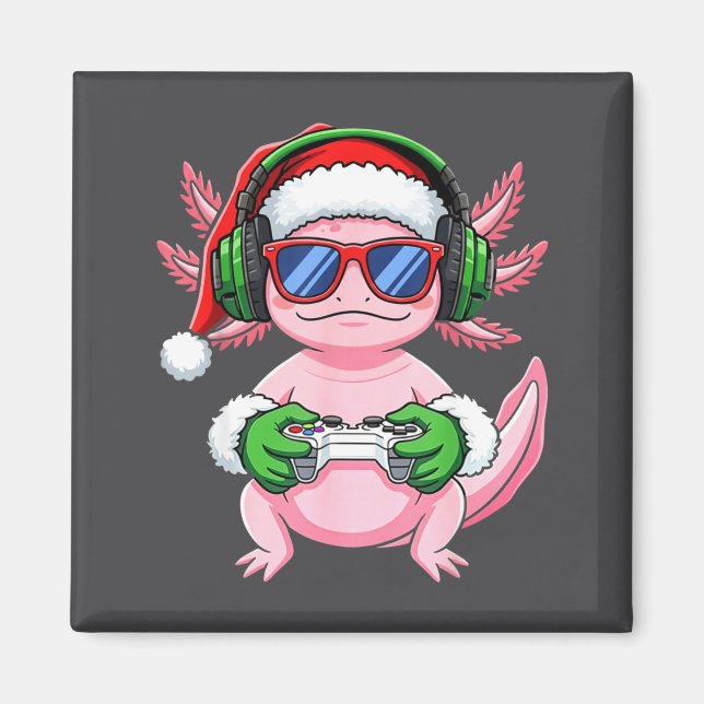 Imã Gamer Axolotl Christmas Shirt Funny Video Game San (Frente)