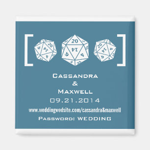 Imã Gamer azul dos dados D20 que Wedding o ímã v2 da