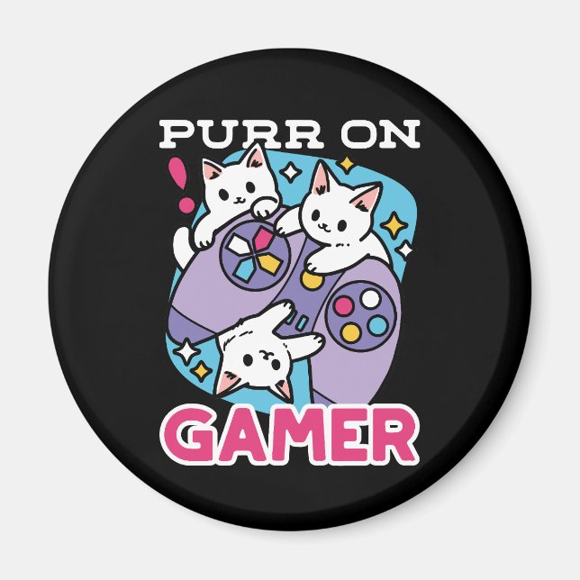 Imã Gamer Design - Purr On Gamer Joystick Art (Frente)