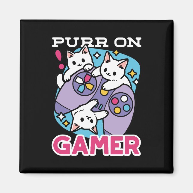 Imã Gamer Design - Purr On Gamer Joystick Art (Frente)