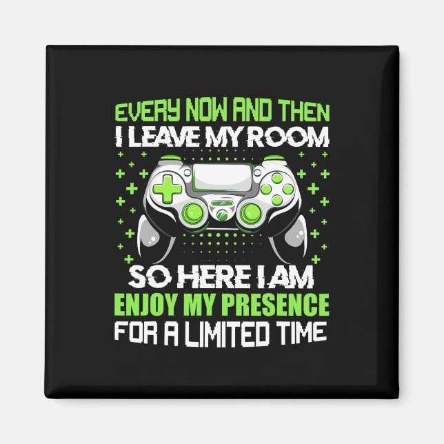 Imã Gamer Divertido De Vez Em Quando Deixo Meu Quarto  (Frente)