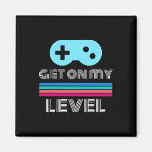 Imã Gamer Divertido Sobe para o Meu Nível Nerd Geek