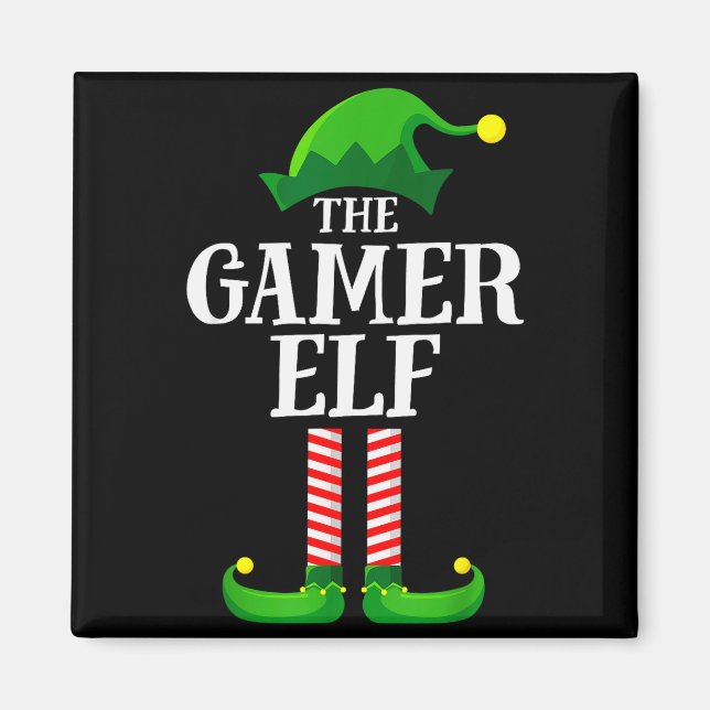 Imã Gamer Elf Matching Family Group Christmas Party Py (Frente)