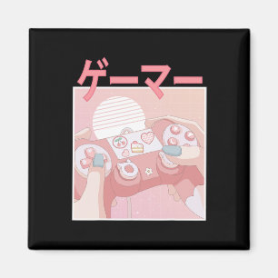 Imã Gamer Girl Anime Kawaii Jogando Um Vídeo Muito Bon