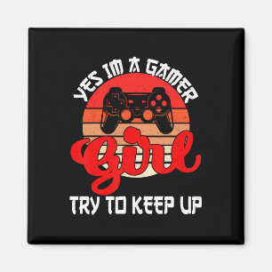 Imã Gamer Girl Engraçada Para Mulheres Meninas Jovens 