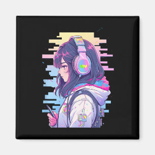 Imã Gamer Girl Funny Pastel Japão Anime Streamer Japão