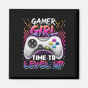 Imã Gamer Girl Time To Level Up Video Game Birthday Gi