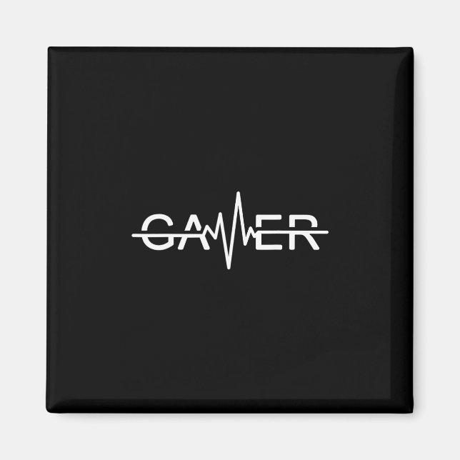 Imã Gamer Heartbeat Video Games Gráfico  (Frente)