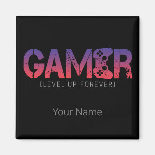 Imã Gamer Level Up Forever Vintage Gamepad Design