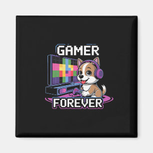 Imã Gamer Para Sempre – Cachorro Fofo Com Fone de Ouvi