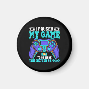 Imã Gamer Shirt Boys Men Crianças Pausaram Meu Jogo Pa