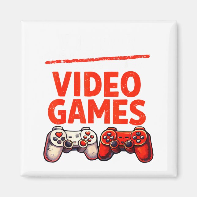 Imã Gamer Valentine V Is For Video Games Valentines Da (Frente)