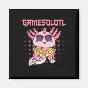 Imã Gamesolotl Axolotl Video Gamer Kawaii Animes Kids 