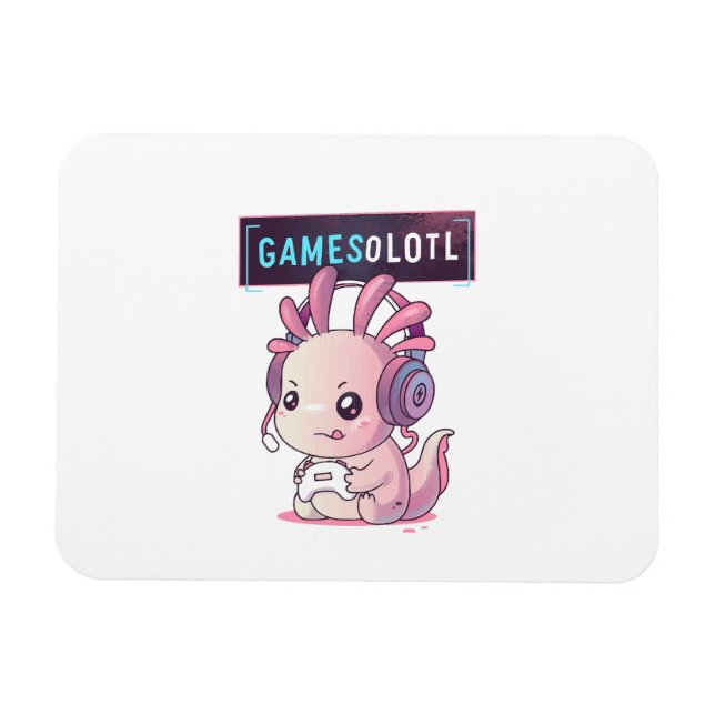 Ímã Gamesolotl - Gamer Axolotl (Horizontal)