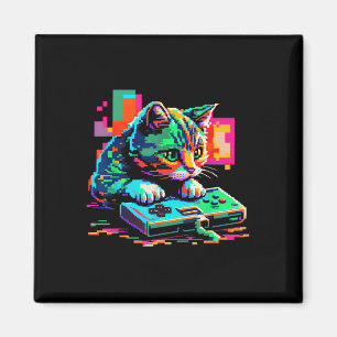 Imã Gaming de Gatos de 8 bits Gaming Gamer Gamer Kitte