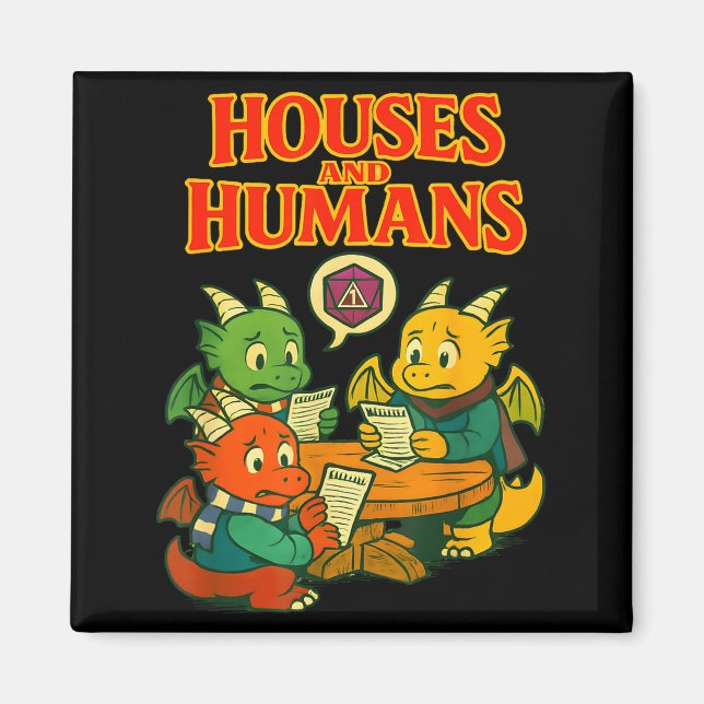 Imã Gaming Houses And Humans Funny Rpg Gamer Men Boys  (Frente)