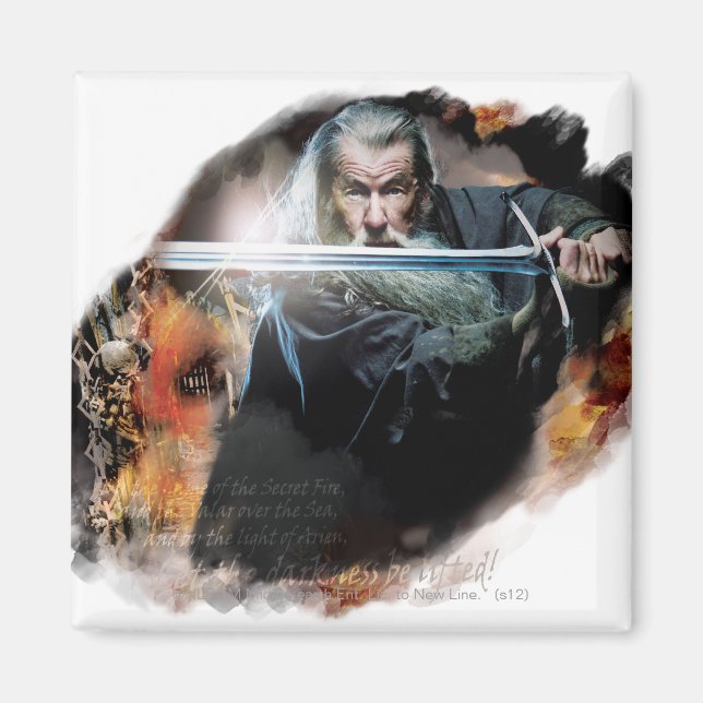 Imã Gandalf Com Espada Em Batalha (Frente)