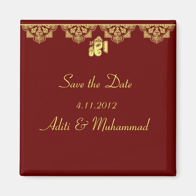 Imã Ganesh Wedding Magnet Favors (Frente)