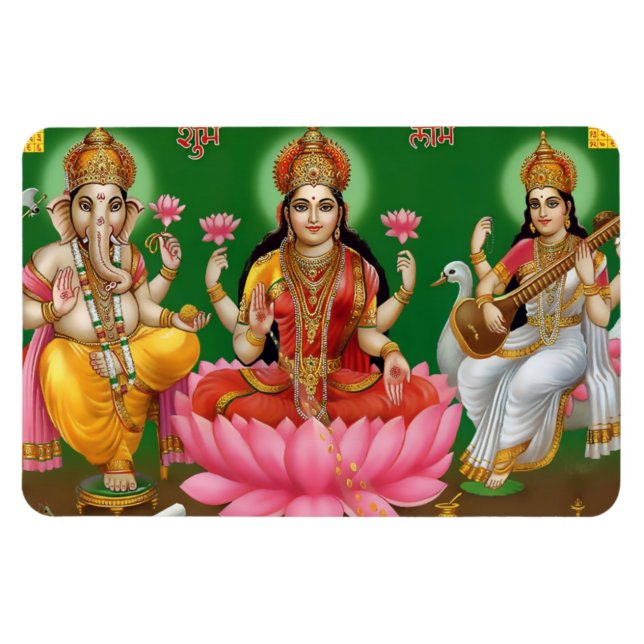 Ímã Ganesha, Lakshmi, & Saraswati Magnet (Horizontal)