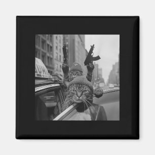 Imã Gângster Engraçado Cat Thug Meme Street Cats