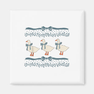 Imã Ganso de Fita Azul dos anos 80 com Corações