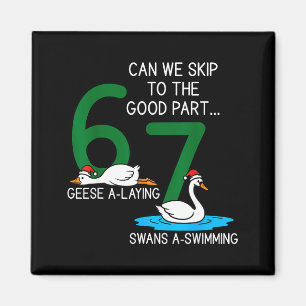 Imã Gansos Pondo Cisnes Nadando 67 Seis Gansos Sete