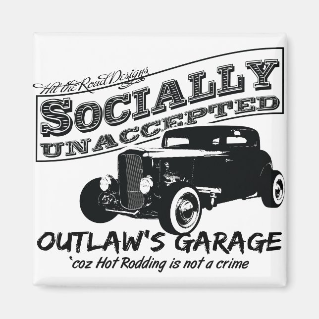 Imã Garagem de Outlaw. Banda quente socialmente não ac (Frente)