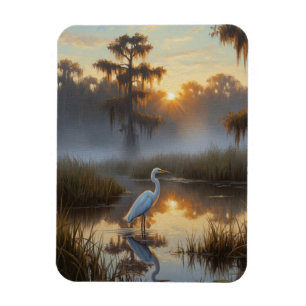 Ímã Garças no Parque Nacional Everglades pela Manhã