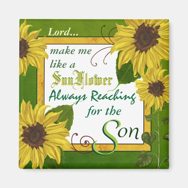 Imã Garden Sunflower Prayer Magnet (Frente)