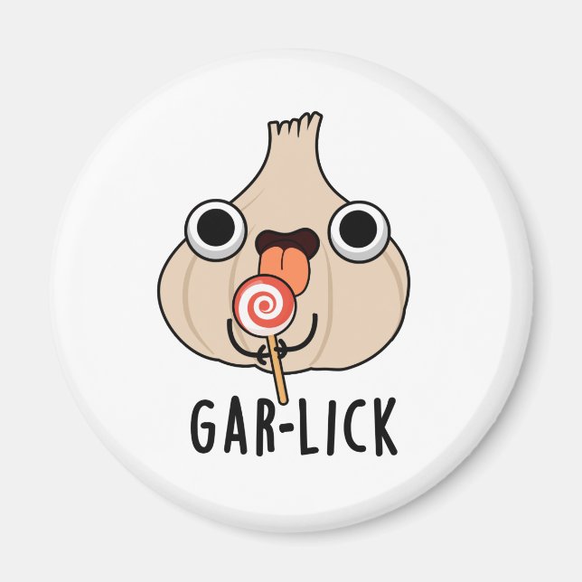 Imã Garlick Funny Garlic Herb Pun (Frente)