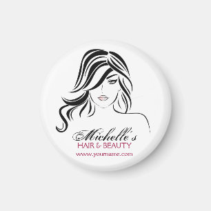 Imã Garota adorável com cabelo ondulado e Ícone de m