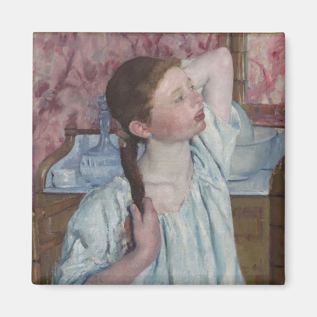 Imã Garota arranjando seu cabelo, 1886 (óleo na canvas (Frente)