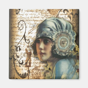 Imã Garota Art Déco Gatsby Paris fashionista